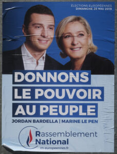 Affiche du Rassemblement National pour les éléctions européennes de 2019 ©Emmanuel Saussier Affiche du Rassemblement National pour les éléctions européennes de 2019©Emmanuel Saussier